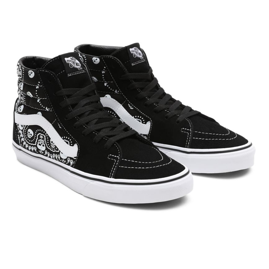 Black Vans Bandana SK8-Hi Shoes | VN889R7HX37