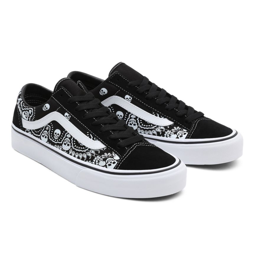 Black Vans Bandana Style 36 Shoes | VN063T4LX71