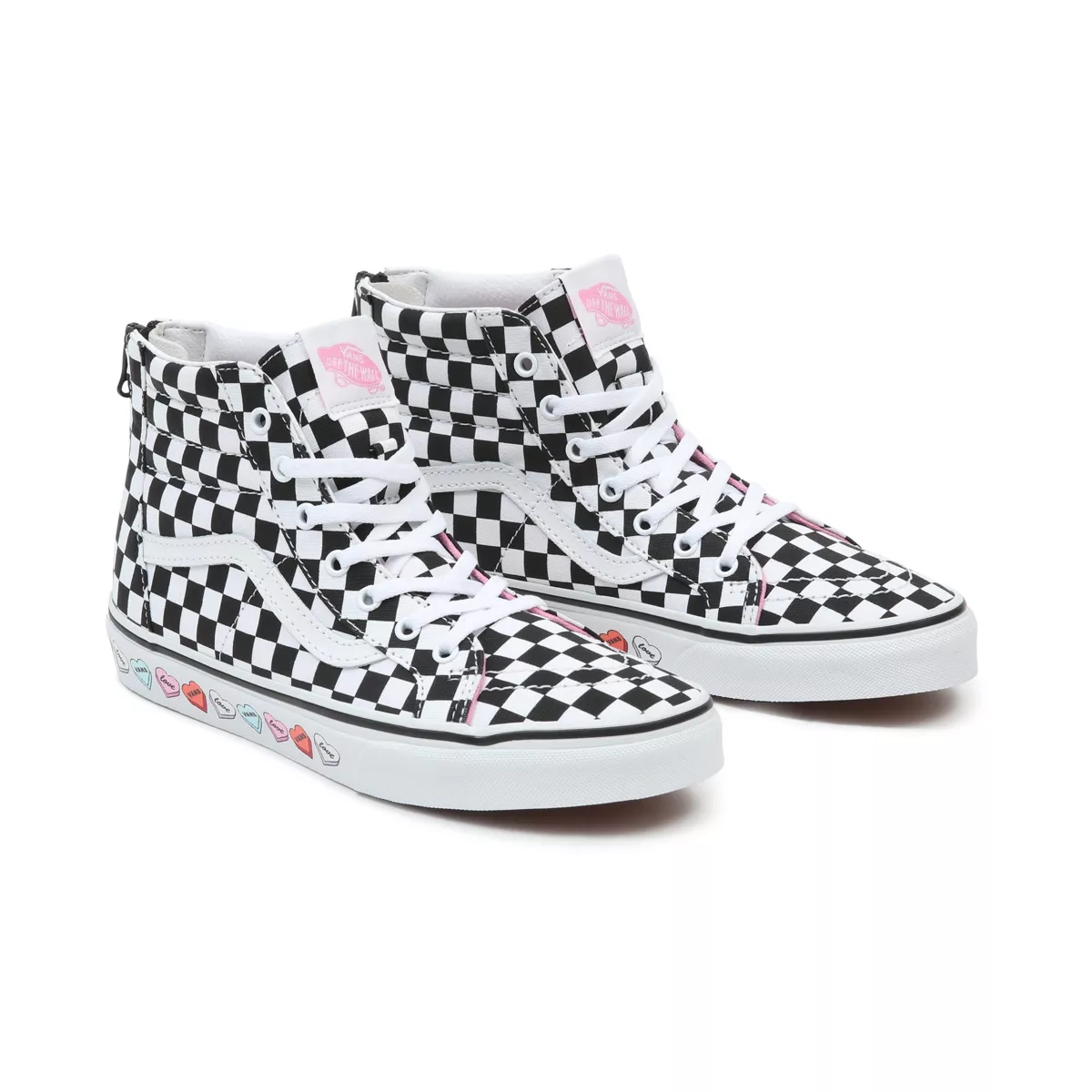 Black Vans Candy Hearts SK8-Hi Zip Shoes | VN415R5JS98