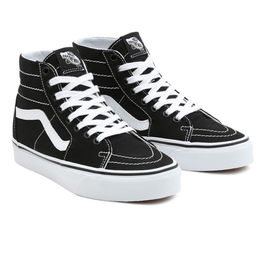 Black Vans Canvas SK8-Hi Tapered Shoes | VN164M1EW52