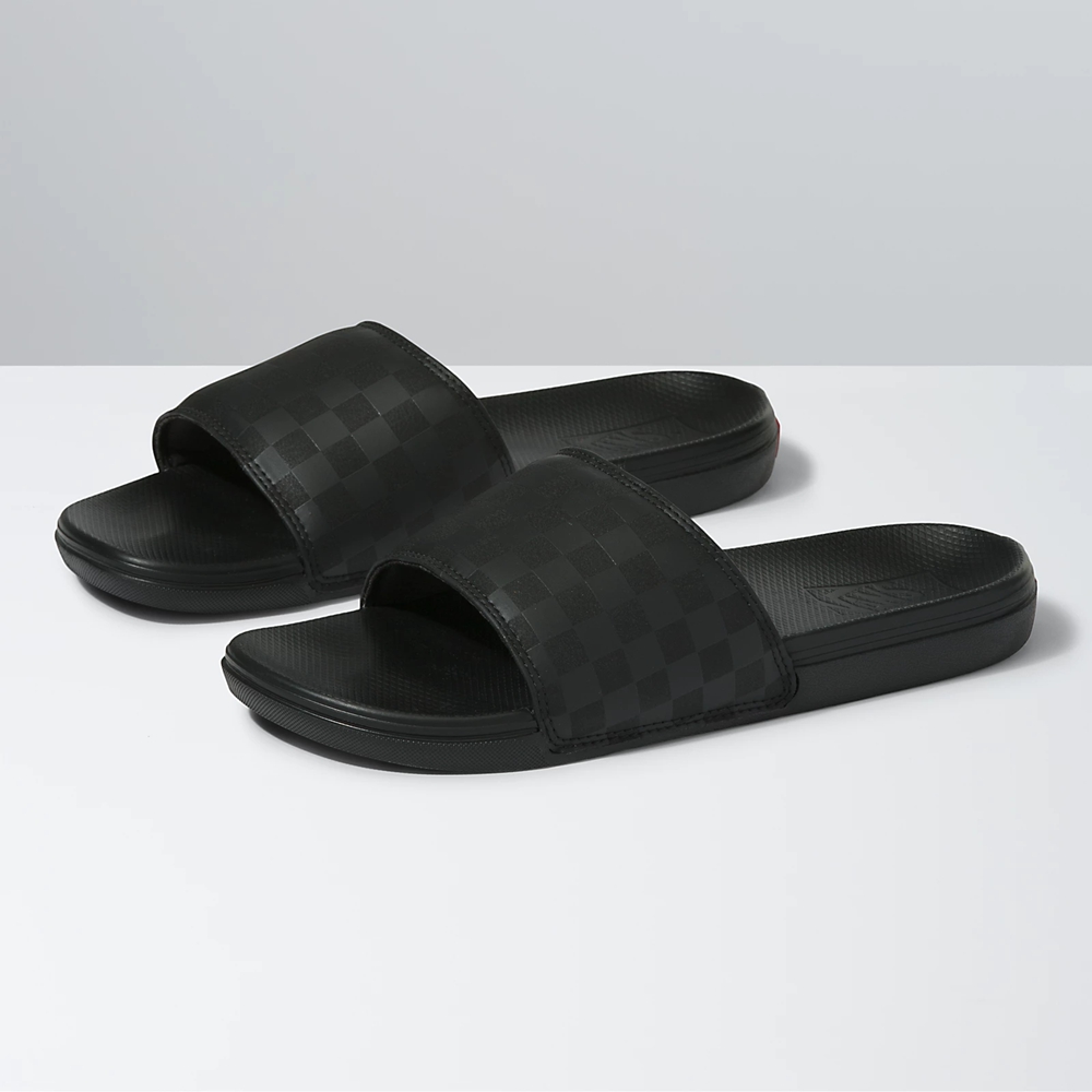 Black Vans Checkerboard La Costa Slide-On | VN590W2JU01