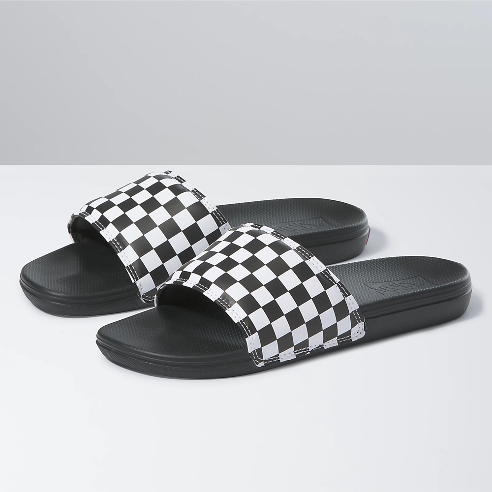 Black Vans Checkerboard La Costa Slide-On | VN596N1TR26