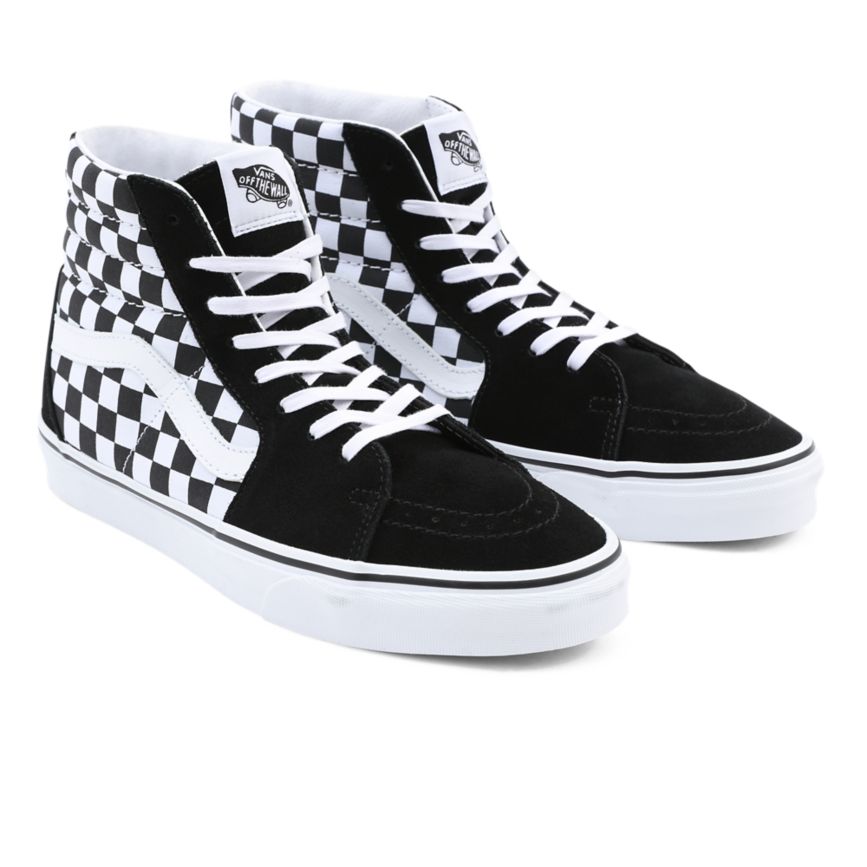Black Vans Checkerboard SK8-Hi Shoes | VN583C0HO52