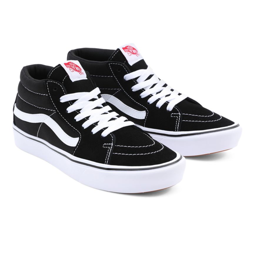 Black Vans Classic ComfyCush Sk8-Mid Shoes | VN235X3EA90
