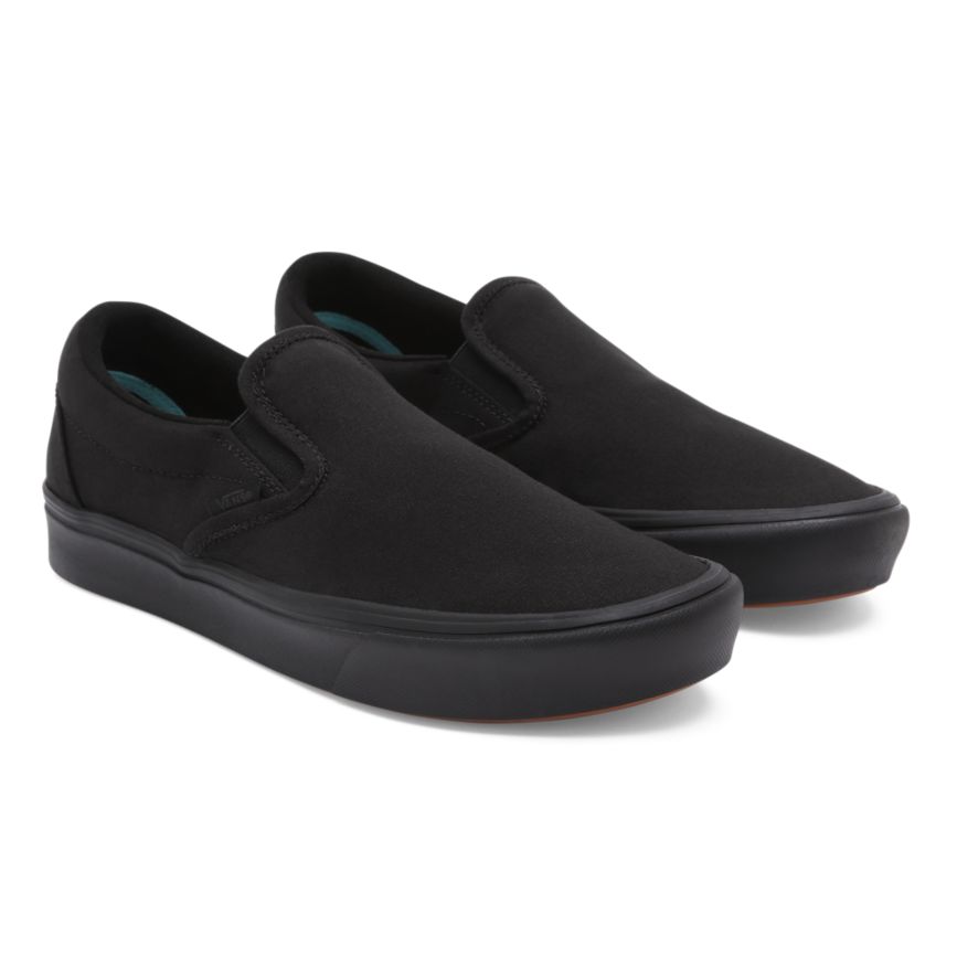 Black Vans Classic ComfyCush Slip-On Shoes | VN433L8FV99