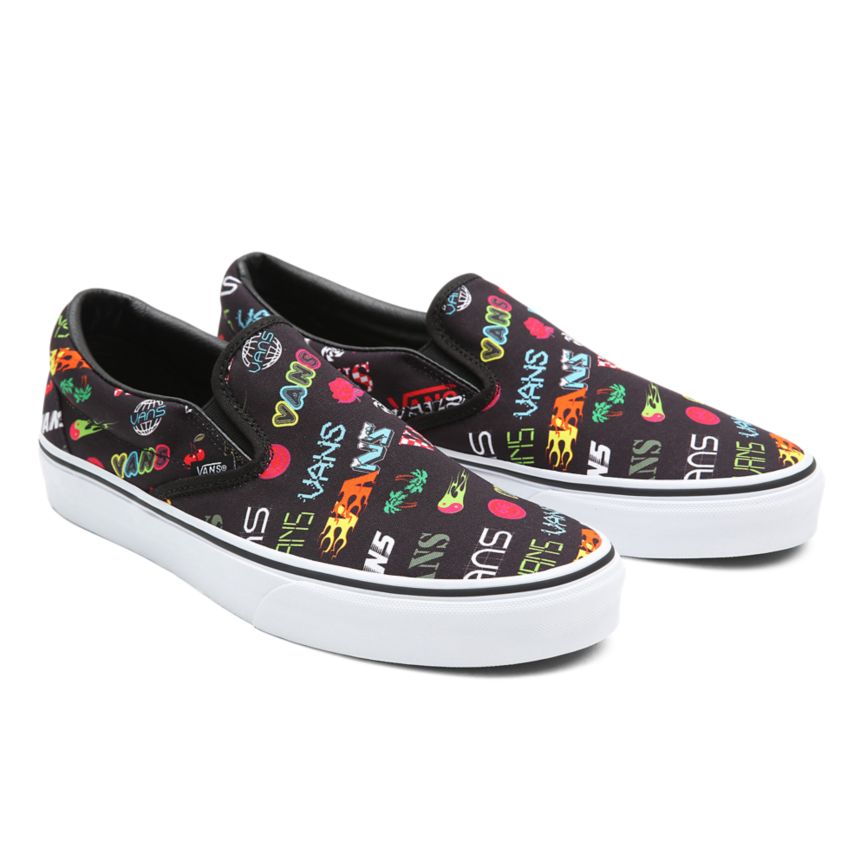 Black Vans Disruptive Classic Slip-On Shoes | VN263V1DI29
