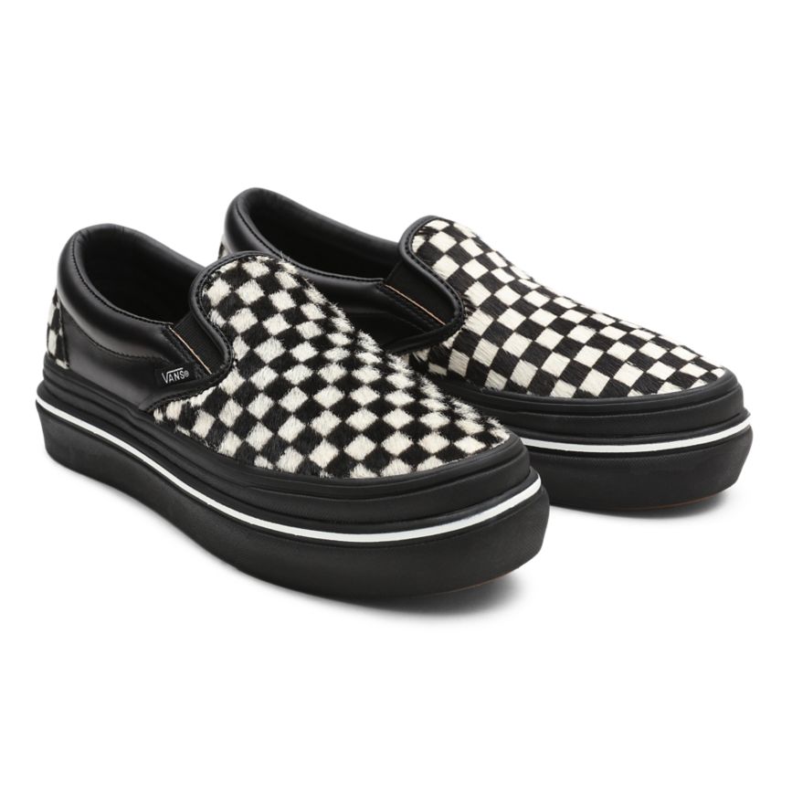 Black Vans Fury Super ComfyCush Slip-On Shoes | VN426D4NL95