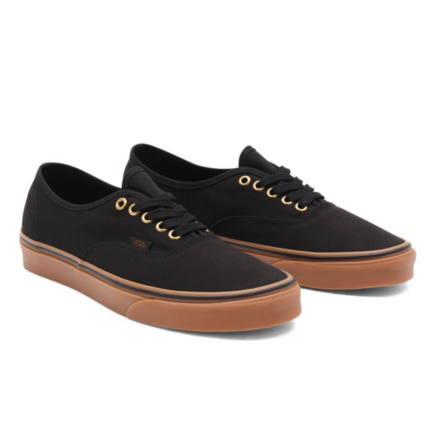 Black Vans Gum Authentic Shoes | VN087C7WZ53