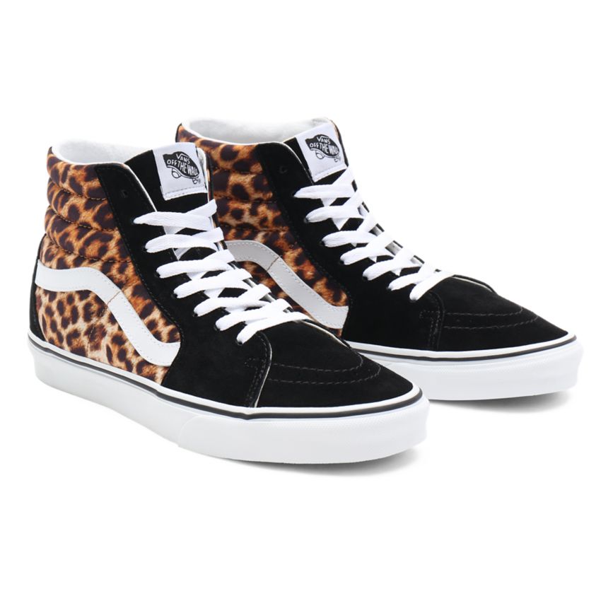 Black Vans Leopard SK8-Hi Shoes | VN520N7NM86
