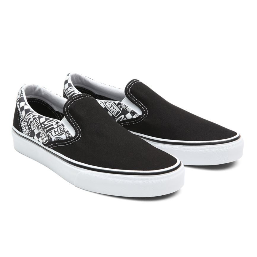Black Vans Off The Wall Classic Slip-On Shoes | VN143U9JJ40