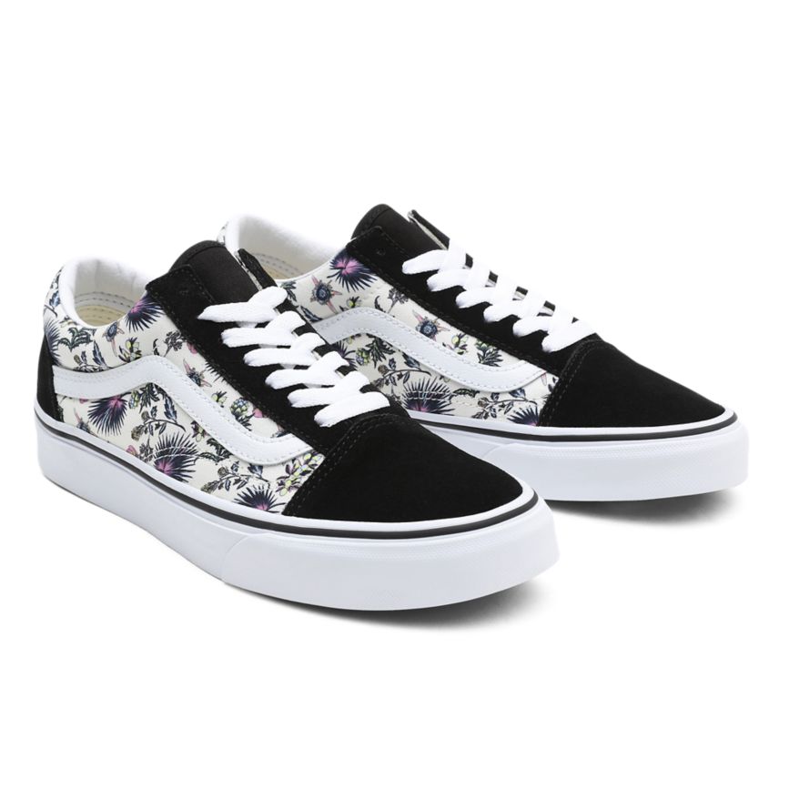 Black Vans Paradise Floral Old Skool Shoes | VN763N4HH40