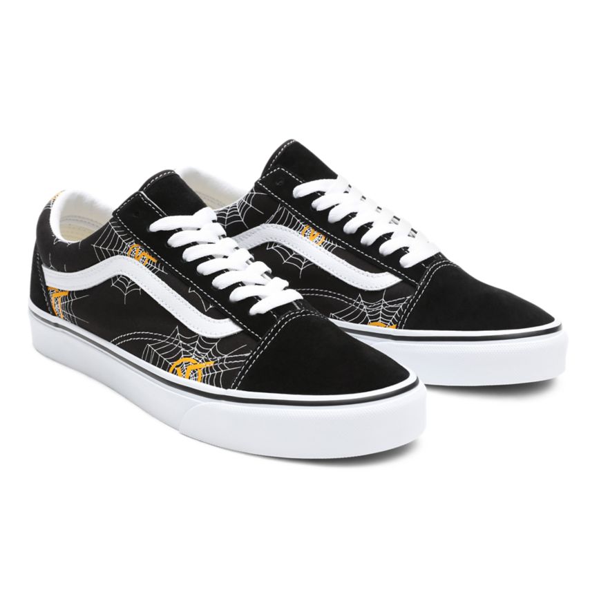 Black Vans Printed Old Skool Shoes | VN185J7VG35