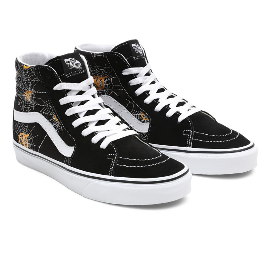 Black Vans Printed SK8-Hi Shoes | VN524Z1US86