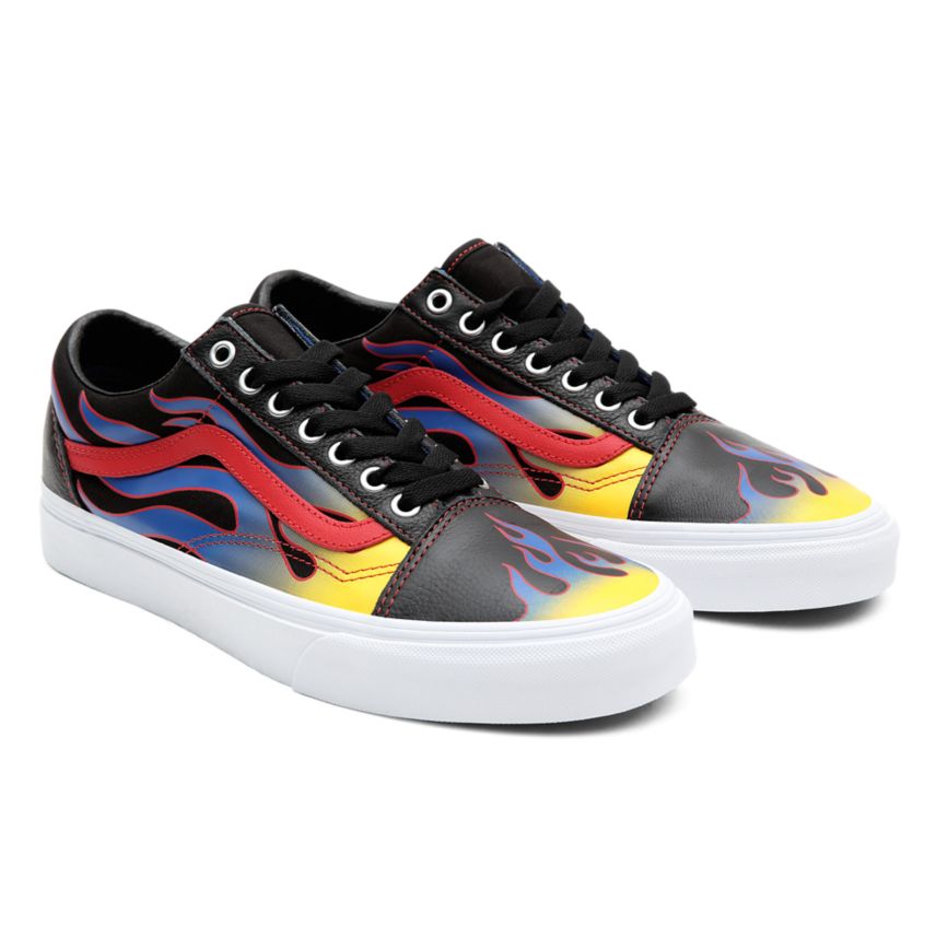 Black Vans Racer Old Skool Shoes | VN718K8FQ15