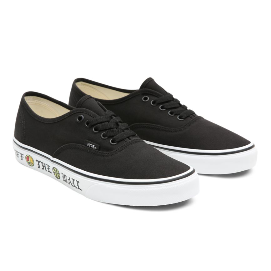 Black Vans Sidewall Authentic Shoes | VN881C3QC34