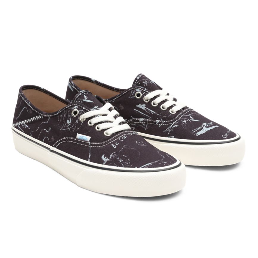 Black Vans X Chris Johanson Authentic SF Shoes | VN911M7QH81