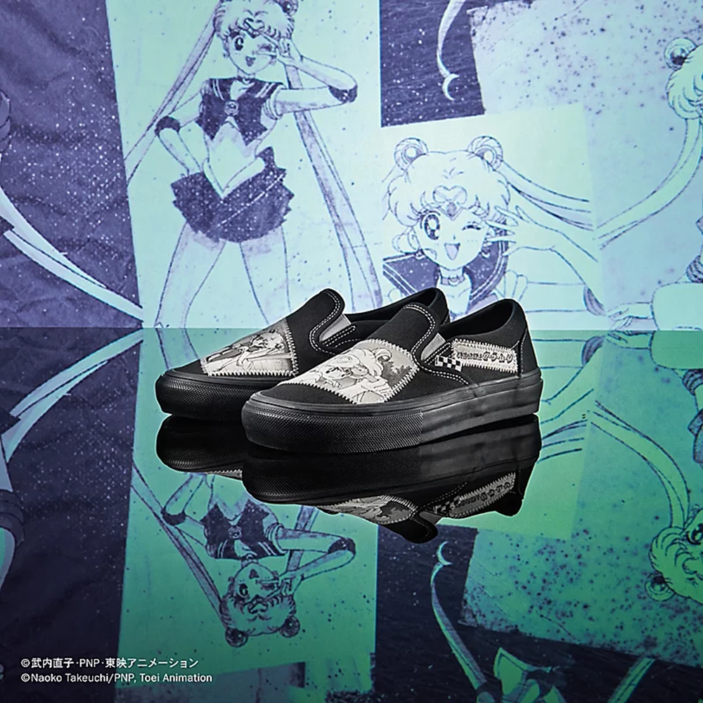 Black Vans X Pretty Guardian Sailor Moon Skate Slip-on Shoes | VN145P0LD37