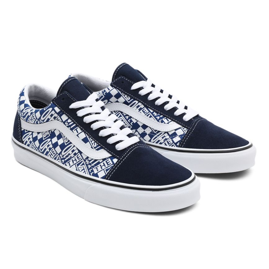 Blue Vans Off The Wall Old Skool Shoes | VN518I7QZ16