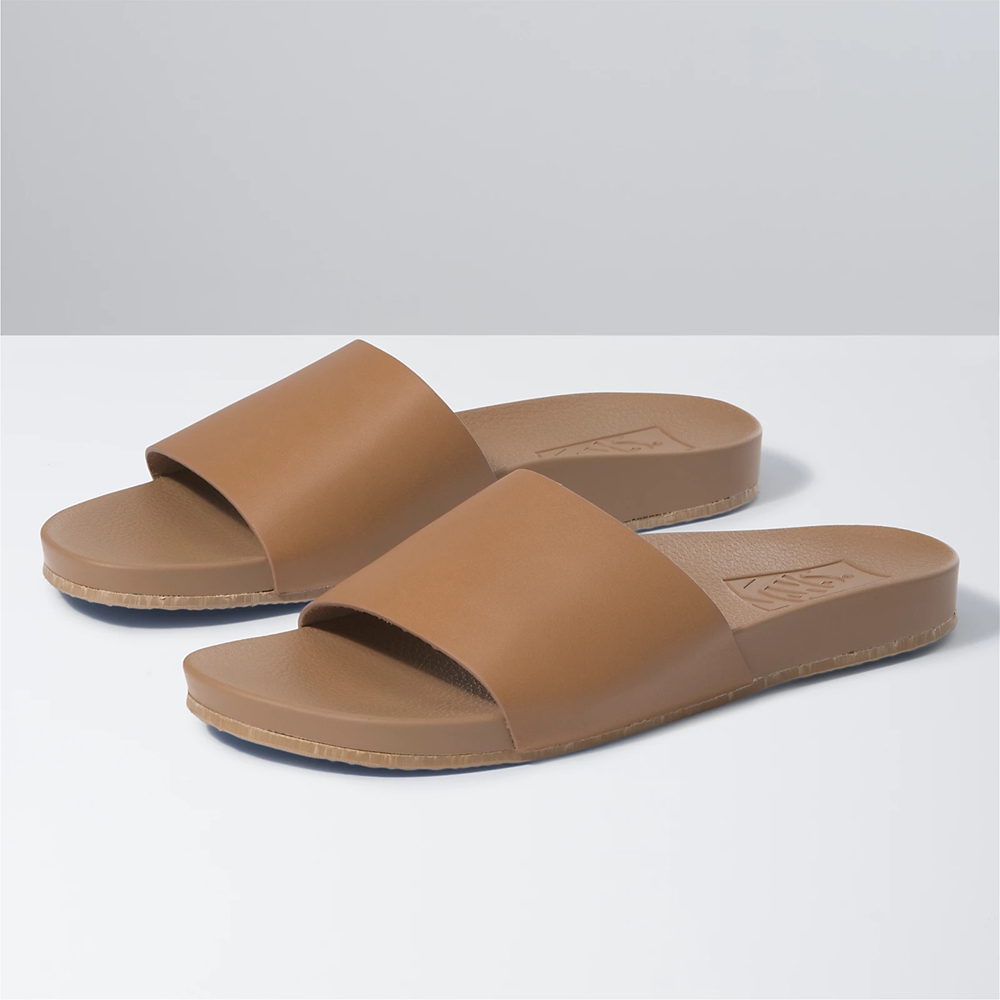 Brown Vans Leather Decon Slide | VN105L7GG58