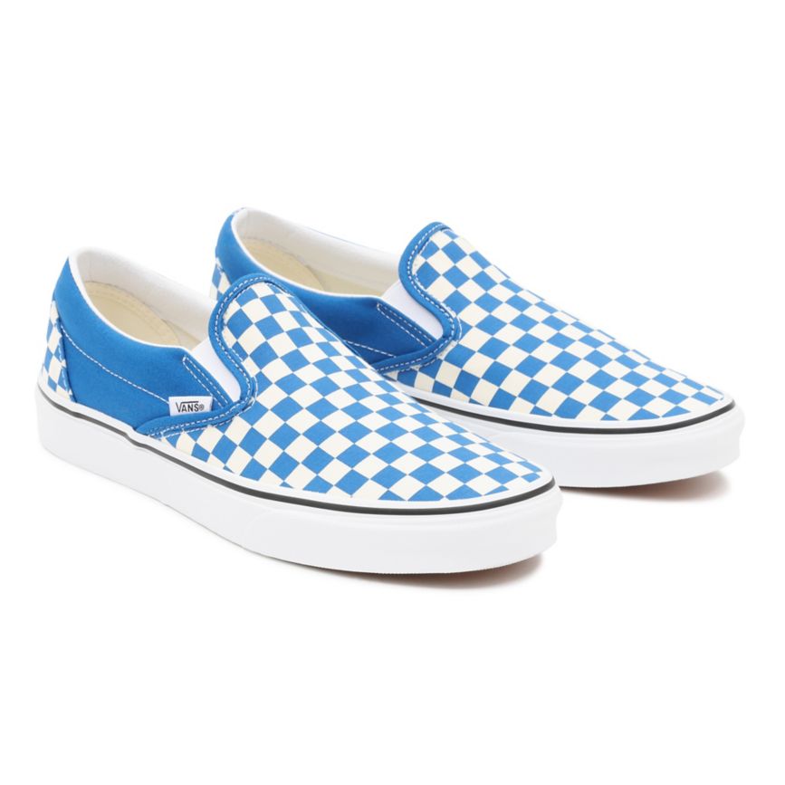 Burgundy Vans Checkerboard Classic Slip-On Shoes | VN951G6XC39