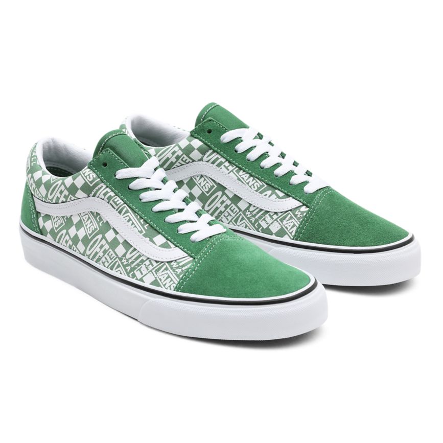 Green Vans Off The Wall Old Skool Shoes | VN183L2EY09