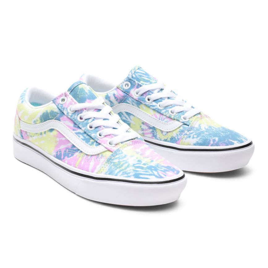 Multicolor Vans Tie Dye ComfyCush Old Skool Shoes | VN687Z5GL47