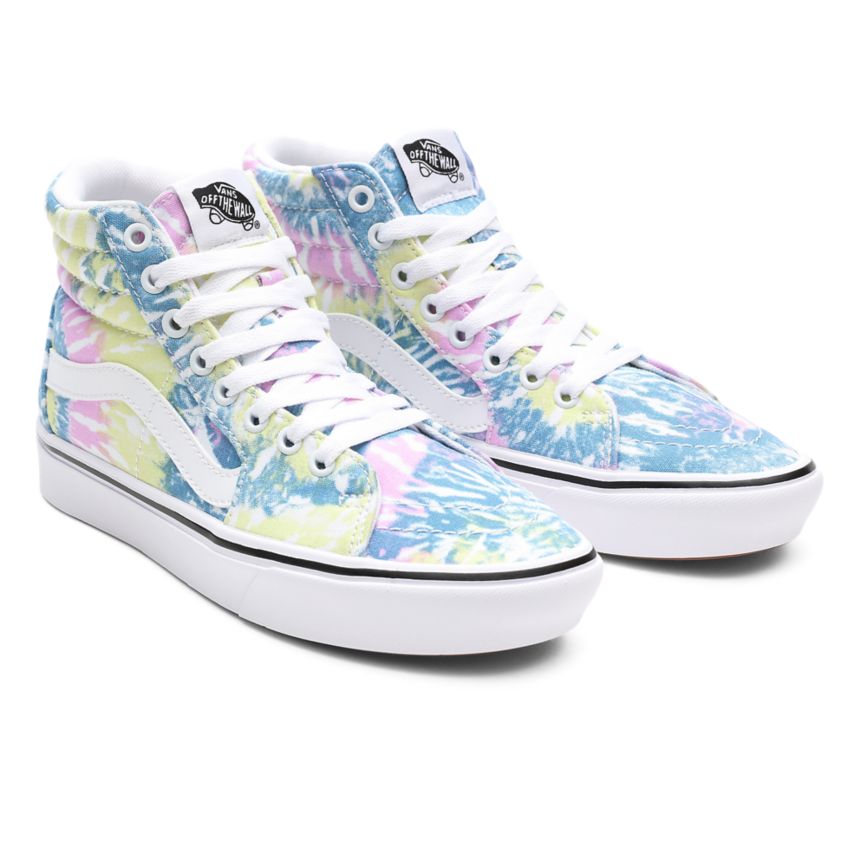 Multicolor Vans Tie-Dye ComfyCush SK8-Hi Shoes | VN028R4CL18