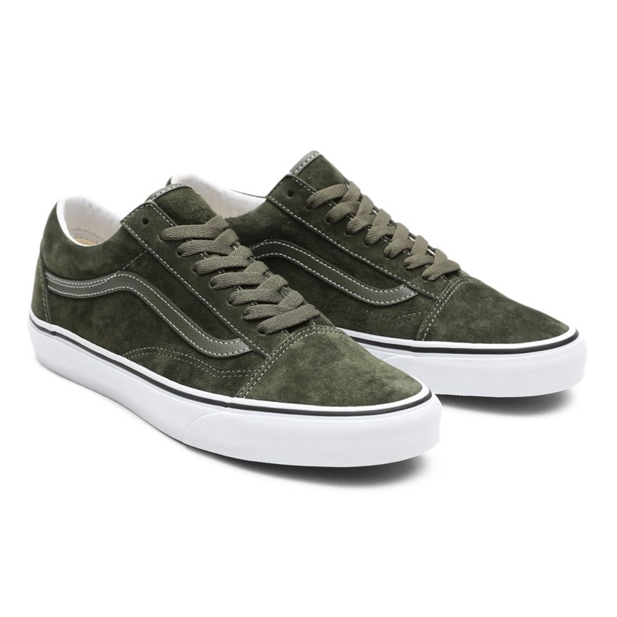 Olive Vans Pig Suede Old Skool Shoes | VN572Q8CY71