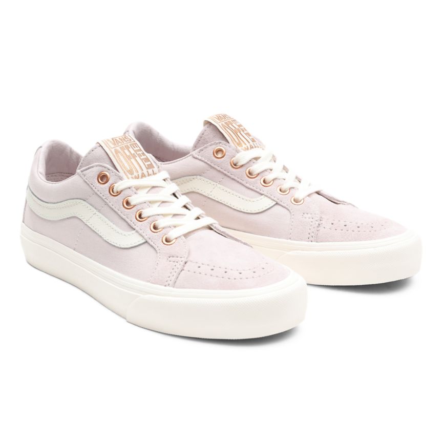 Pink Vans Metallic Stitch SK8-Low Reissue SF Shoes | VN669B9QT74