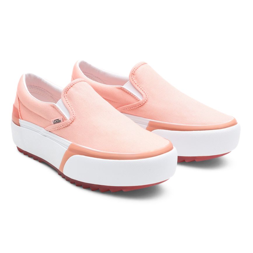 Pink Vans Pastel Classic Slip-On Stacked Shoes | VN695D4CI22
