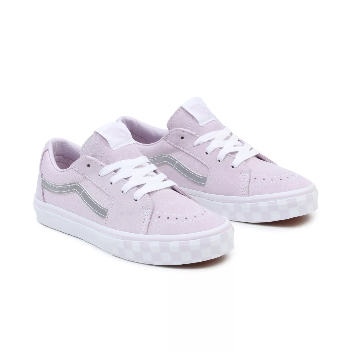 Pink Vans Reflective Sidestripe Sk8-Low Shoes | VN103Q7VE15