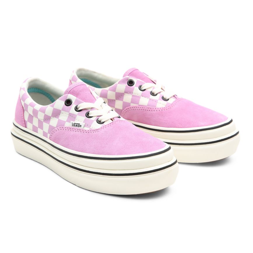 Pink Vans Suede Canvas Super ComfyCush Era Shoes | VN049S8WG98