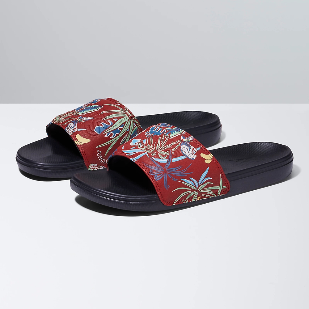 Red Vans Hawaiian Jungle La Costa Slide-On | VN049A8AV80