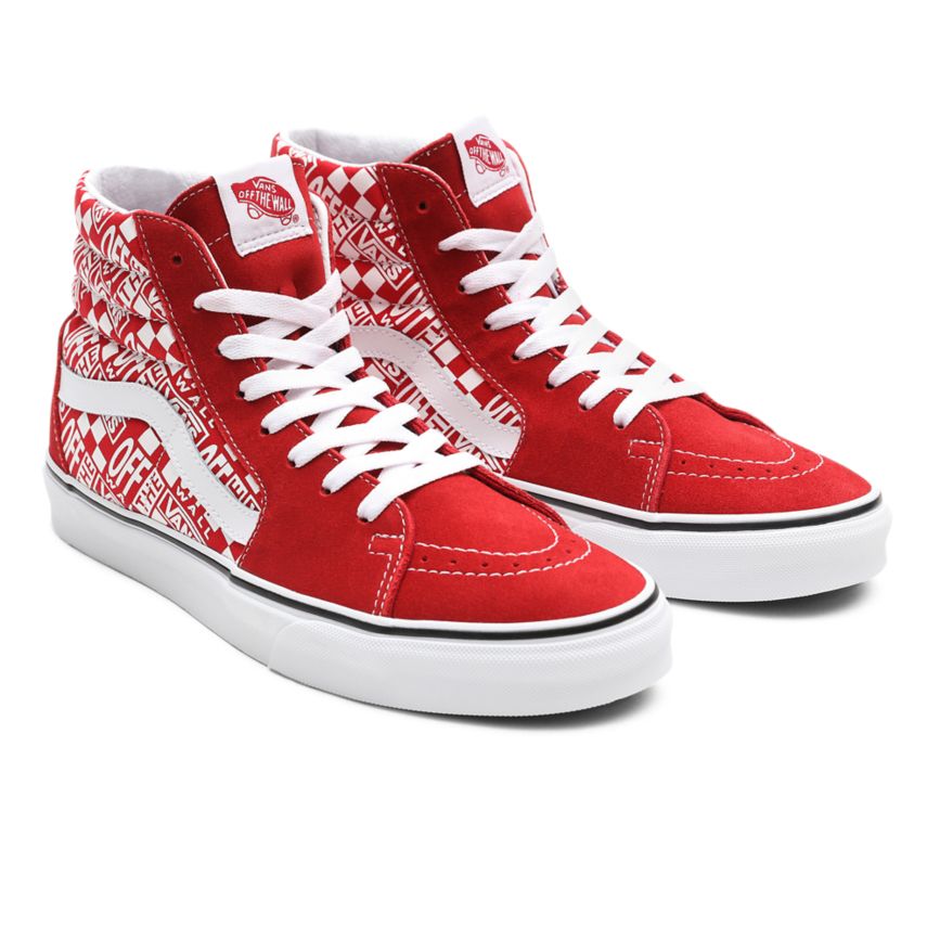 Red Vans Off The Wall SK8-Hi Shoes | VN335U1GT02