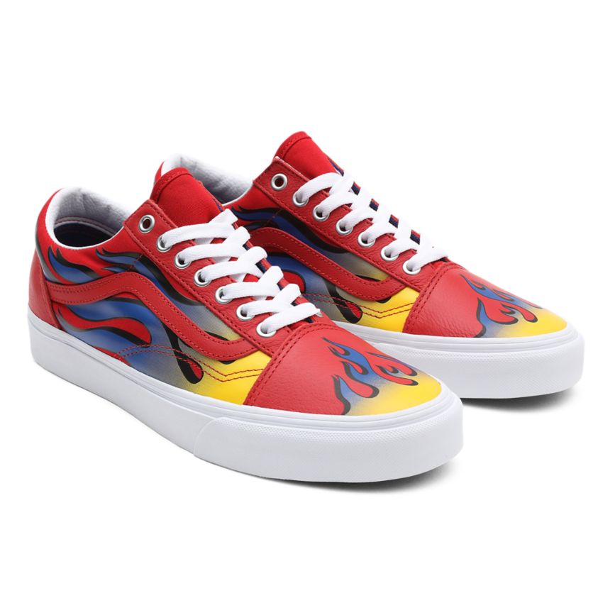 Red Vans Racer Old Skool Shoes | VN587T6YL36