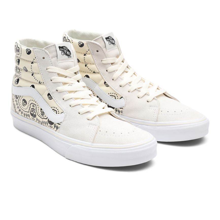White Vans Bandana SK8-Hi Shoes | VN035B1HU61