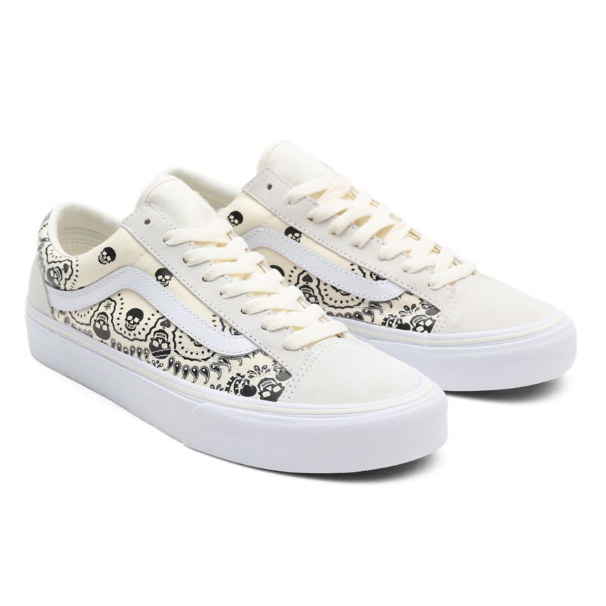 White Vans Bandana Style 36 Shoes | VN503A2EN12
