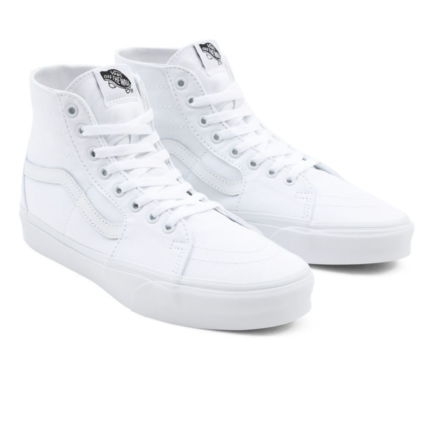 White Vans Canvas SK8-Hi Tapered Shoes | VN755F1SI56
