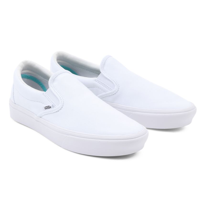 White Vans Comfycush Slip-On Shoes | VN724A4MZ09