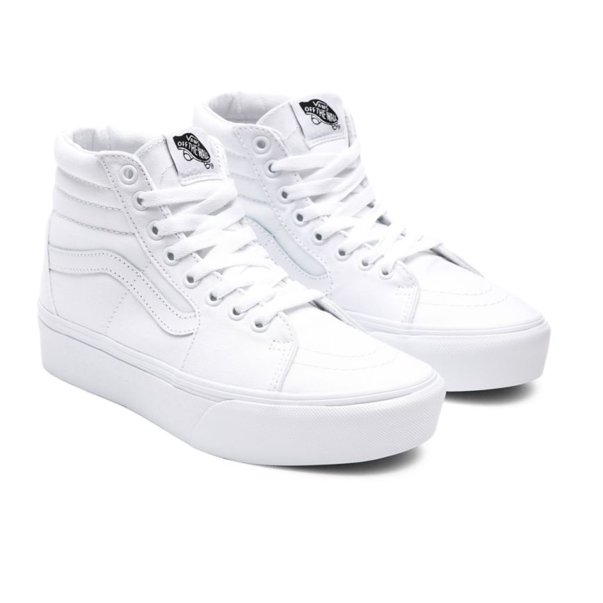 White Vans Sk8-Hi Platform 2.0 Shoes | VN932L7RY38