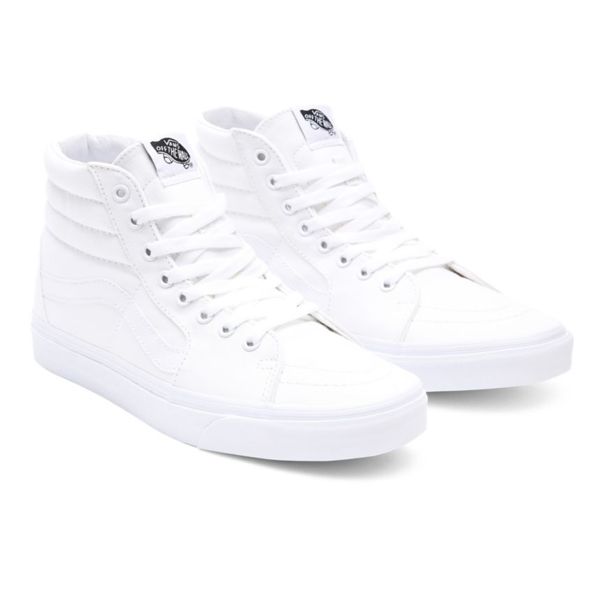 White Vans Sk8-Hi Shoes | VN100Z4CV99